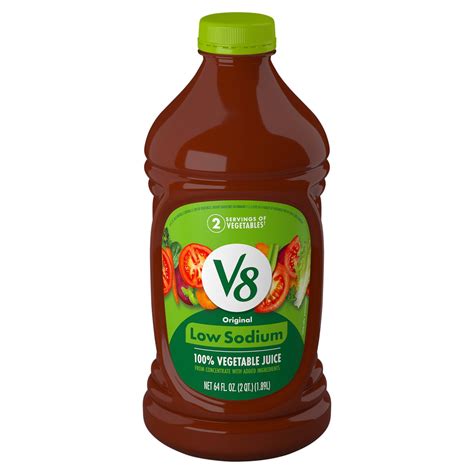 2 Pack - V8 Vegetable Juice Low Sodium Original 64 oz Package May Vary ...