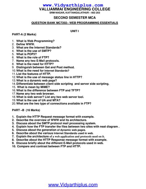 MC5303 Web Programming Essentials Questions - VALLIAMMAI ENGINEERING ...