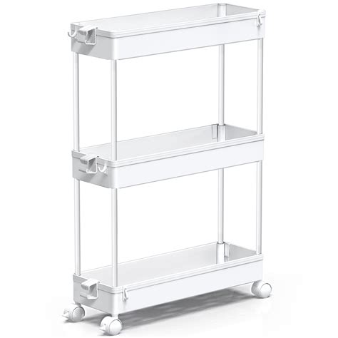 Snapklik.com : Slim Rolling Storage Cart, 3 Tier Bathroom Storage ...