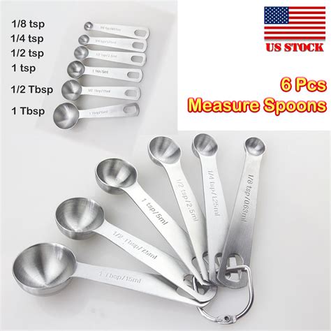 Teaspoon Vs Tablespoon Size Measuring Spoons Odd Sizes Stainless Steel