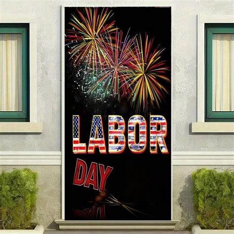 1pc 2D Door Flag American Flag & Firework Design, Labor Day Flag - Made ...