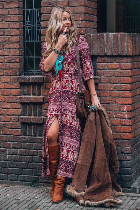 Bohemian maxi dress with print for the ultimate hippie chic look | Boho ...