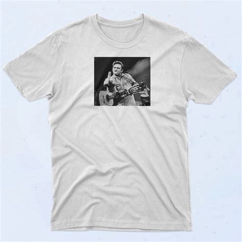 Johnny Cash Middle Finger T Shirt - 90sclothes.com