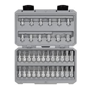 TEKTON 3/8 Inch Drive Torx/TR Torx Bit & External Star Socket Set, 36 ...