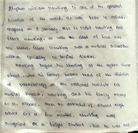 biographical skatch of Stephen Hawking - Brainly.in
