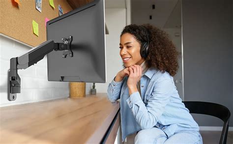 Rife Single Monitor Wall Mount Arm | VESA Wall Mount Monitor Arm | Full ...