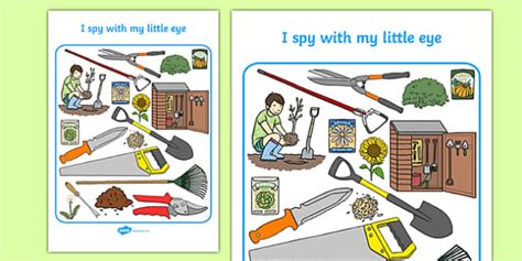 Gardening Themed I Spy With My Little Eye Worksheet / Worksheet - ESL ...
