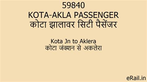 59840 KOTA-AKLA PASSENGER Train Route