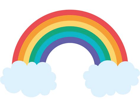 Rainbow With Clouds Template