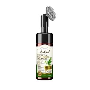 Atulya Tea Tree & Neem Foaming Face Wash With In-Built Soft Face Brush ...