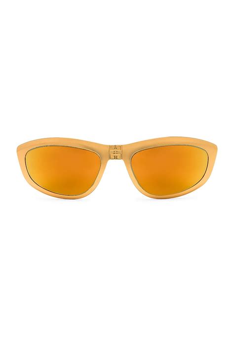 Givenchy Mirror Sunglasses in Yellow Gold | FWRD