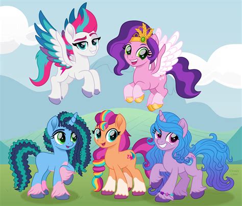 Cloudy Glow — The mares from generation 5 of My Little Pony all...