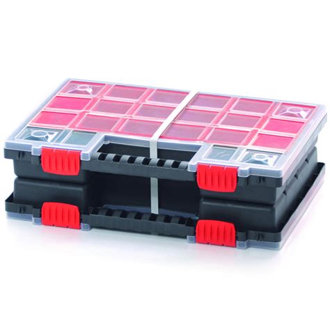 Organizer podwójny pudełko przegródki z pokrywką 34,5 x 25 x 10 cm ...