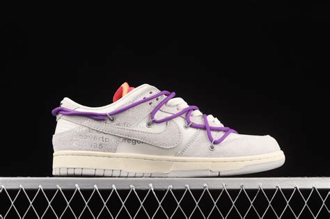 Off-White x Nike SB Dunk Low Lot 15 of 50 Neutral Grey Purple DJ0950 ...