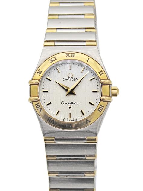 Omega Ladies Constellation 25mm Two-Tone White Patterned Dial 795.1202 ...