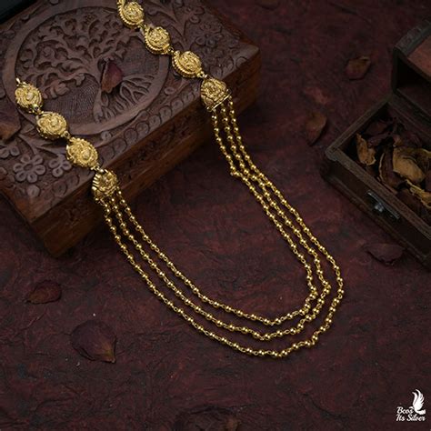 925 Gold Plated Nakshi Haram -0875