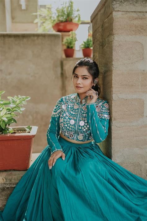 Handcrafted Malcotton Chaniya Choli with Statement Jacket – Mirror & S ...