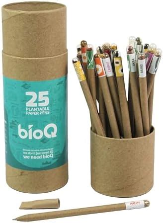 bioQ Plantable Stationery Combo| 7 Colour Ink Seed Pen Box + 5 Premium ...