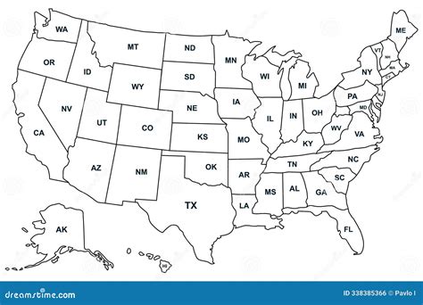 usa map with states abbreviations