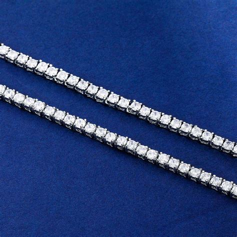3mm Tennis 18K White Gold Chain - Helloice