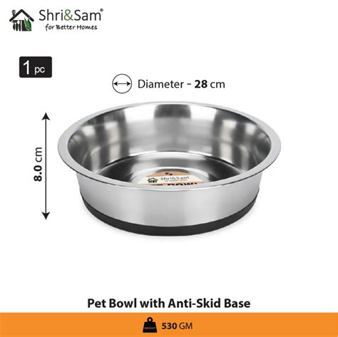 Stainless Steel Pet Bowl with Anti-Skid Base