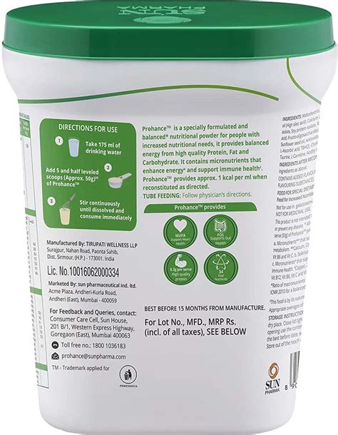 Buy PROHANCE COMPLETE VANILLA NUTRITION DRINK TIN OF 400 G Online & Get ...