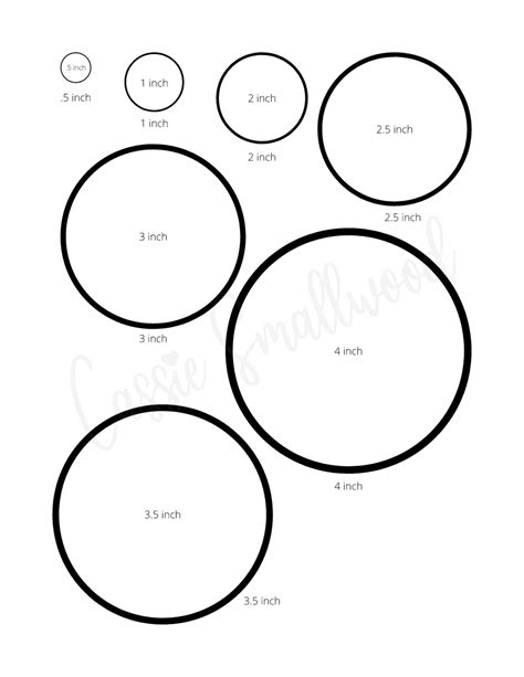 17 Sizes of Printable Circle Templates