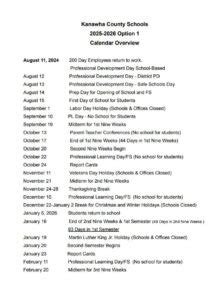 Kanawha County School Holidays 2025-2026 - My School District Calendar