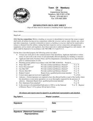 Fillable Online townofnewbury Demolition Approval Form - Newbury ...