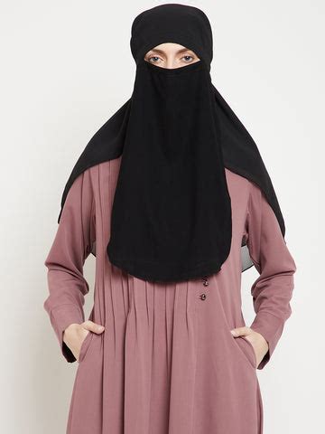 Nabia Women Black 3 Layer Georgette Scarf