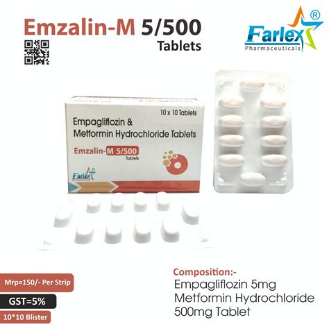 Empagliflozin 5 mg Metformin 500 mg Manufacturer/Supplier India