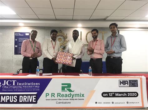 On-Campus Drive – PR Readymix India Pvt. Ltd., Coimbatore – JCT Engineering