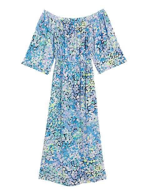 Buy Printed Bardot Midi Beach Dress at Marks & Spencer