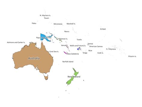 Labeled Map Of Oceania