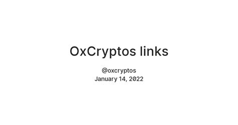 OxCryptos links — Teletype