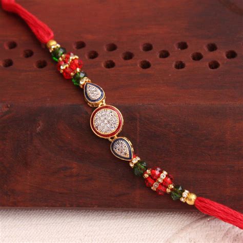 Send Scintillating AD Stone Rakhi Online | Rakhibazaar.com