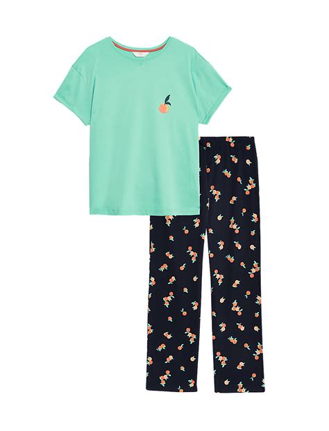 Buy Pure Cotton Printed Pyjama Set at Marks & Spencer