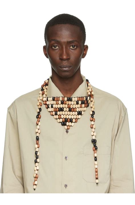 Lemaire Wood Pearl Bandana Necklace - Multi | Garmentory