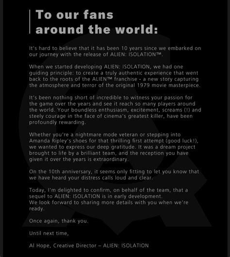 Image result for Alien Isolation Sequel