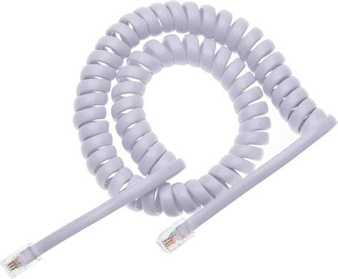 RJ10 Telephone Phone Cord Lead Curly Cable Spring Coiled Spiral Handset ...
