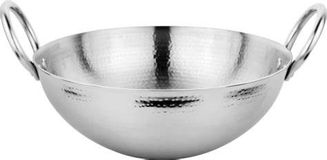 Buy Prabha Stainless Steel Hammered Finish, Heavy Gauge Kadhai, Kitchen ...