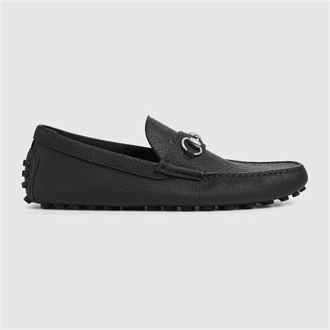 Men's driver with Horsebit in black GG leather | GUCCI® US