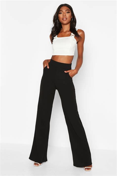 Tall High Waisted Leg Pants | Boohoo | High waisted pants, Womens tall ...