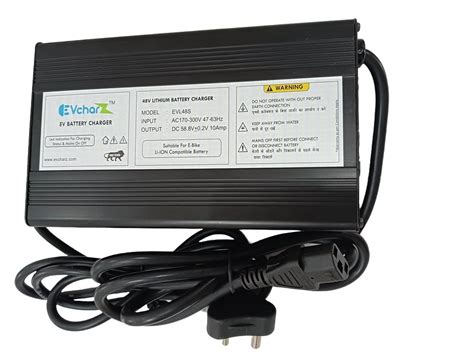 EVcharZ™ 58.8V 10A Electric Scooter and E-Bike Charger for 48 Volt ...