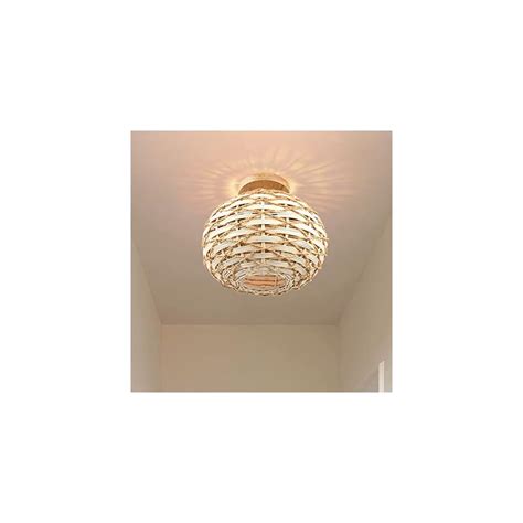 Rattan Flush Mount Ceiling Light - Easric Farmhouse | Ubuy India