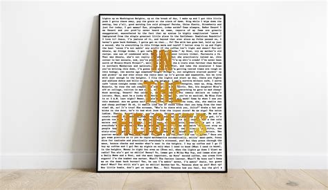 Digital Download of in the Heights Lyrics on the Background With a ...