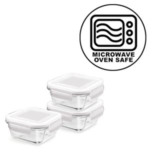 Buy Treo By Milton Health First Square Glass Tiffin Box with Cover, 300 ...