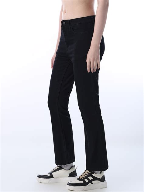 Flared High Rise Jeans - Black