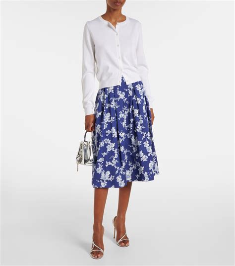 Silk and cotton cardigan in white - Carolina Herrera | Mytheresa