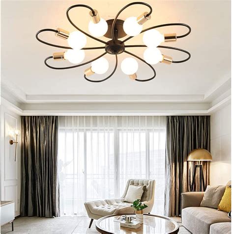 Buy kinis Metal Nordic Arc Ceiling Lights 8 Head For Living Room ...
